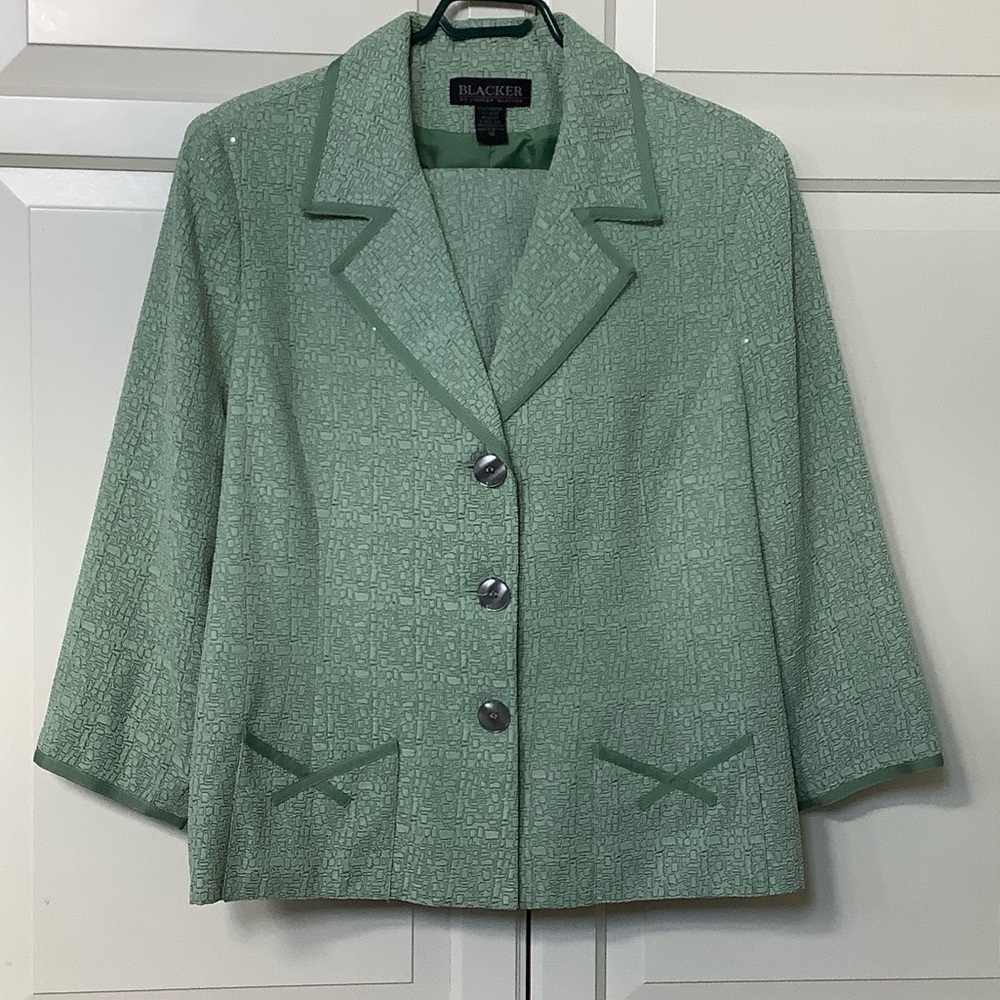 Vintage Women's Green Blazer & Skirt Set
